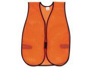 Crews V201 Orange Safety Vest Polyester Mesh Hook Closure 18 x 47 One Size