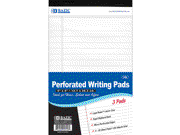 Bazic 556 24 50 Ct. 5 in. x 8 in. White Jr. Perforated Writing Pad Pack of 24