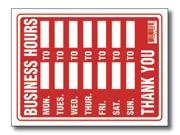 Bazic Products L 23 24 12 in. x 16 in. Business Hours Sign Box of 24