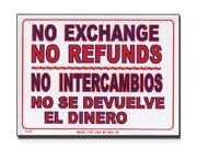 Bazic Products L 53 24 12 in. x 16 in. No Exchange Sign Box of 24