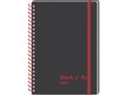 Black N Red Twin Wire Poly Cover Notebook Black 8.25x6 Ruled Perforated C67009 Pack Of 5