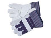 MCR Safety 12010L Split Leather Palm Gloves Gray