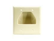 CMPLE 516 N Wall Plate 2 Gang Recessed Low Voltage Cable Ivory