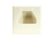 CMPLE 517 N Wall Plate 2 Gang Recessed Low Voltage Cable Lite Almond