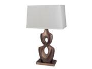 Ore International 8136 28 in. Table Lamp Antique Brass with Rectangle Lamp Shade
