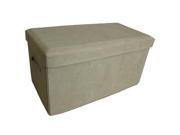 Yu Shan CO USA Ltd 112 70 Seat Pad Folding Storage Bench. Micro suede cover Beige