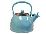 Reston Lloyd 60702 Turquoise Whistling Tea Kettle With Glass Lid