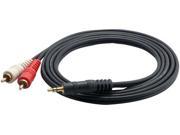 PylePro PCBL42FT6 12 Gauge 6Ft RCA Male To 3.5mm Male Cable