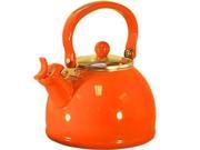 Reston Lloyd 60500 Orange Whistling Tea Kettle with Glass Lid