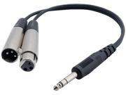Pyle PCBL3F1 1 Ft .25 in. Stereo Male To 1 XLR Male And XLR Female Y Cable