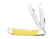 BearSons 4 1 8 Inch Yellow Delrin Large Trapper Knife