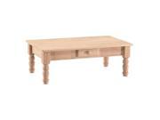 International Concepts BJ7TC Unfinished Wood Traditional Coffee Table