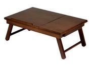 Winsome 94623 Alden Lap Desk Flip Top with Drawer Foldable Legs Antique Walnut