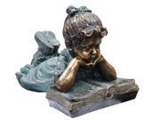 Alpine Corp GXT268 Girl Laying Down Reading Book Statue