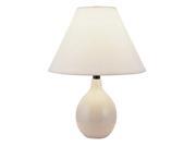 Ore International 623 13 in. Ceramic Table Lamp Ivory with Coolie Lamp Shade
