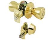 Ultra Polished Brass Single Cylinder Deadbolt Entry Combo Lockset 44000