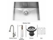 Vigo VG15073 Undermount Stainless Steel Kitchen Sink Faucet Grid Strainer and Dispenser