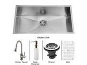 Vigo VG15059 Undermount Stainless Steel Kitchen Sink Faucet Grid Strainer and Dispenser
