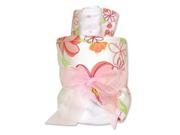 Trend Lab 109175 4 Piece Hooded Towel Gift Cake Wht Terry With Hula Baby Large Floral Twill Hood Trim