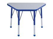 Early Childhood Resource ELR 14118 GBL TB 18 in. x 30 in. Gray Adjustable Learning Table with Blue Edge and Toddler Leg Ball Glides