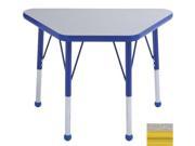 Early Childhood Resource ELR 14118 GYE TB 18 in. x 30 in. Gray Adjustable Learning Table with Yellow Edge and Toddler Leg Ball Glides