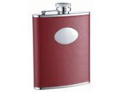 Visol VF1201 Sienna Red Leather Stainless Steel 6oz Hip Flask