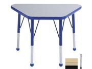 Early Childhood Resource ELR 14118 MMBK SS 18 in. x 30 in. Maple Adjustable Learning Table with Maple Edge and Black Standard Leg Nylon Swivel Glides