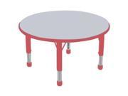 Early Childhood Resource ELR 14114 GRD C 36 in. Gray Round Adjustable Activity Table with Red Chunky Leg