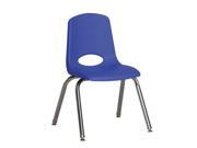 Early Childhood Resource ELR 0193 BLG 12 in. School Stack Chair with Chrome Swivell Glide Legs Blue