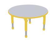Early Childhood Resource ELR 14114 GYE C 36 in. Gray Round Adjustable Activity Table with Yellow Chunky Leg