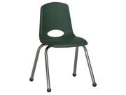 Early Childhood Resource ELR 0195 GN 16 in. School Stack Chair with Chrome Ball Glide Legs Green