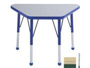 Early Childhood Resource ELR 14118 MMGN TS 18 in. x 30 in. Maple Adjustable Learning Table with Maple Edge and Green Toddler Leg Nylon Swivel Glides