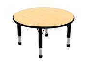 Early Childhood Resource ELR 14114 MBBK C 36 in. Maple Round Adjustable Activity Table with Black Chunky Leg