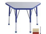 Early Childhood Resource ELR 14118 MMRD SS 18 in. x 30 in. Maple Adjustable Learning Table with Maple Edge and Red Standard Leg Nylon Swivel Glides
