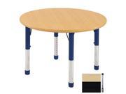 Early Childhood Resource ELR 14114 MBBK TB 36 in. Maple Round Adjustable Activity Table with Black Edge and Black Toddler Leg Ball Glides