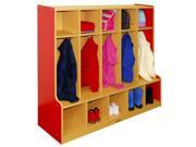 Early Childhood Resource ELR 0714 RD 5 Section Coat Locker with Bench Red