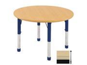 Early Childhood Resource ELR 14114 MMBK TB 36 in. Maple Round Adjustable Activity Table with Maple Edge and Black Toddler Leg Ball Glides