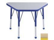Early Childhood Resource ELR 14118 MMYE TB 18 in. x 30 in. Maple Adjustable Learning Table with Maple Edge and Yellow Toddler Leg Ball Glides