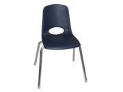 Early Childhood Resource ELR 0196 NVG 18 in. School Stack Chair with Chrome Swivel Glide Legs Navy