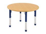 Early Childhood Resource ELR 14114 MMBL C 36 in. Maple Round Adjustable Activity Table with Blue Chunky Leg