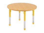 Early Childhood Resource ELR 14114 MMYE C 36 in. Maple Round Adjustable Activity Table with Red Chunky Leg