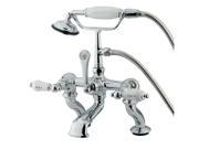 Kingston Brass Cc414T1 Clawfoot Tub Filler With Hand Shower Polished Chrome Finish