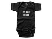 Rebel Ink Baby 371bo1218 My Dad Rocks 12 18 Month Black One Piece Undershirt