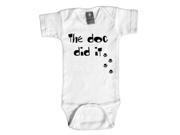 Rebel Ink Baby 357W612 The Dog Did It 6 12 Month White One Piece Undershirt
