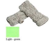 Nirvanna Designs MT13F Lt. green Flower Crochet Handwarmers with Fleece