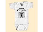 Rebel Ink Baby 381W1218 I Live In A Gated Community White One Piece Undershirt 12 18 Months