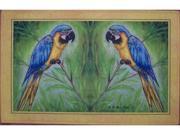 Betsy Drake DM032 Blue Macaw Door Mat 18 x26