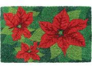 IUC International 938S Poinsettias Hand Woven Coir Doormat
