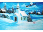 Custom Printed Rugs Snowy Chapel Door Mat