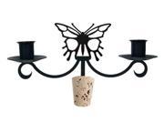 Village Wrought Iron C WB 38 Butterfly Wine Bottle Topper Candelabra